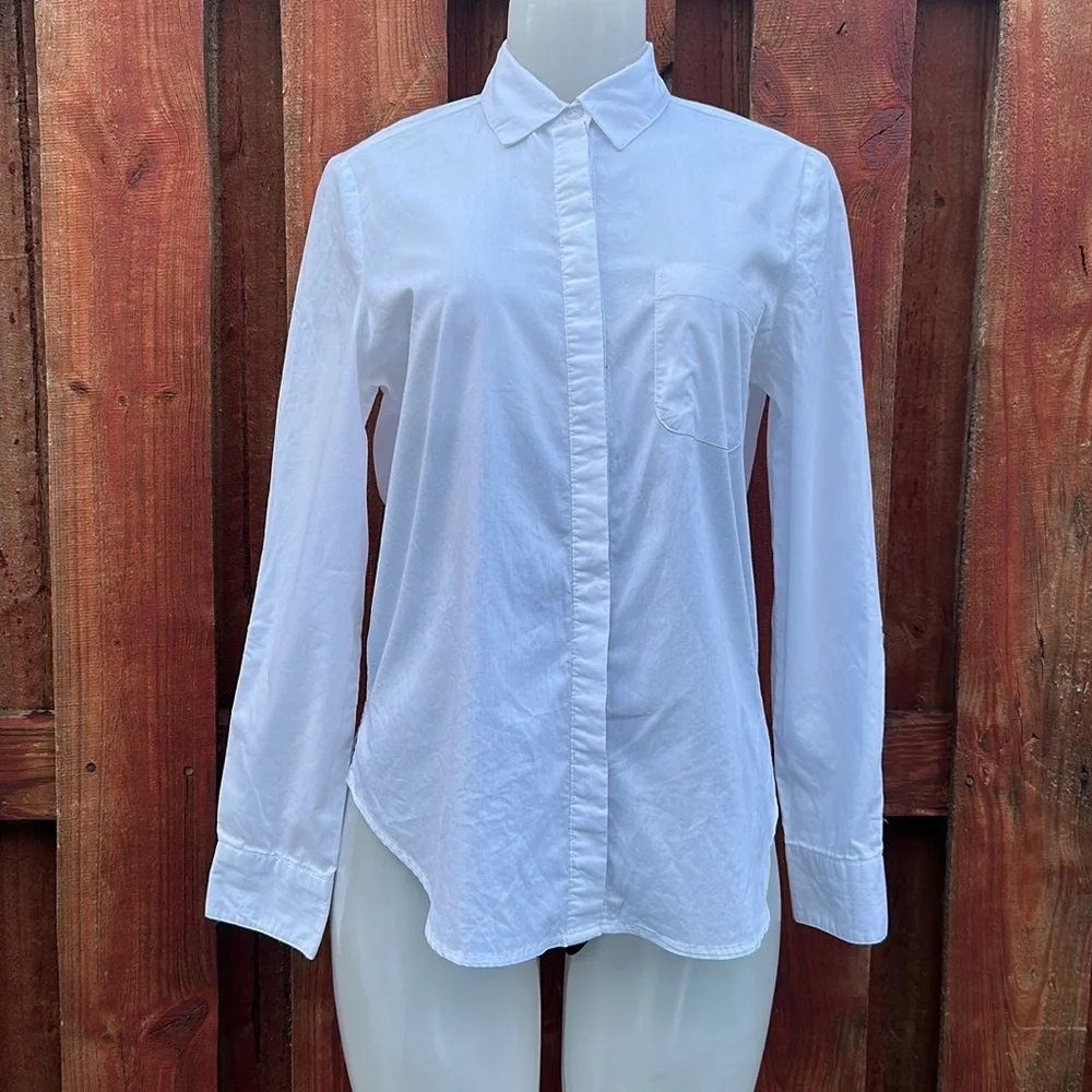Zac & Rachel Crisp White Long Sleeve Shirt Size S